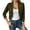 Army Green, variant on Women's Open Front Cropped Blazer Cardigan, 3/4 Sleeve Lapel Collar Relaxed Fit Short Layering Jacket