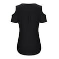 thumbnail image 6 of Timegard Womens Plus Size Tops Zipper V Neck Cold Shoulder Short Sleeve Slim Fitting Tee Casual Comfy Tops, 6 of 8