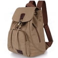 thumbnail image 1 of Mochilas de lona a la moda, bolso informal para compras al aire libre, mochila deportiva, senderismo, viaje, bolsa multiusos, café, 1 of 4