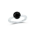 thumbnail image 1 of Solid 10k White Gold Round Black Diamond Solitaire Bridal Wedding Engagement Ring Band 2.00 Ct. - Size 6.5, 1 of 2