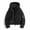 Black, variant on IUYRTFE Women's Cropped Hooded Zip Up Outdoor Jacket Lightweight Windbreaker for Petite Frames