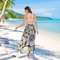 thumbnail image 7 of FORMRS Womens Long Sarong Beach Wrap Semi-Sheer Bikini Skirt Bathing Swimsuit Cover Up, Beige Flower Pattern, 7 of 7