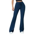 thumbnail image 3 of Winter Fleece Lined Yoga Pants, High Waisted Loose Fit Thermal Lounge Pants Trousers, Casual Long Sweatpants with Pockets, Warm Workout Gifts for Women | Sopatenor,Navy XS, 3 of 9