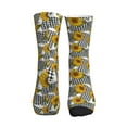 thumbnail image 3 of Crew Socks for Women Men Athletic - Bright sunflower flowers checkered Soft Comfort Breathable Mid-Calf Sole Running Socks Womens Men, 3 of 7