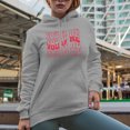 thumbnail image 2 of You & Me, Valentine or Valentines Day & Couple or Lovers Themed, Groovy Retro Wavy Text Merch Gift, Heather Grey Hooded Sweatshirt or Hoodie, 2XL, 2 of 5