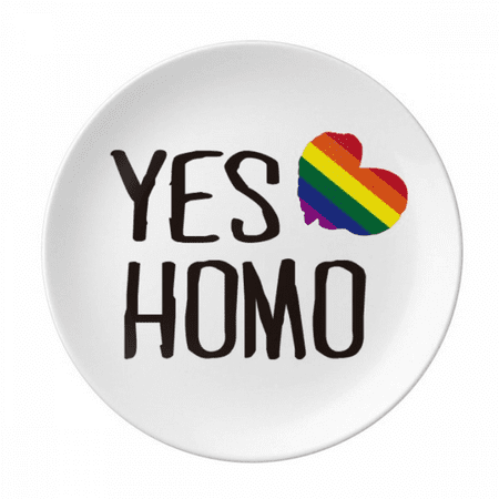 

Yes LGBT Rainbow Love Plate Decorative Porcelain Salver Tableware Dinner Dish