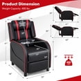 thumbnail image 3 of Gymax Fauteuil Inclinable de Massage pour Gaming en Cuir PU Fauteuil Simple Rouge, 3 of 10
