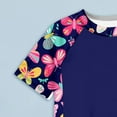 thumbnail image 5 of BOBOGOJP Girls Two Piece Swimsuit Floral UPF 50+ Rash Guard Set Kids Beach Swimwear Dark Blue for Size 2-3 Years, 5 of 8