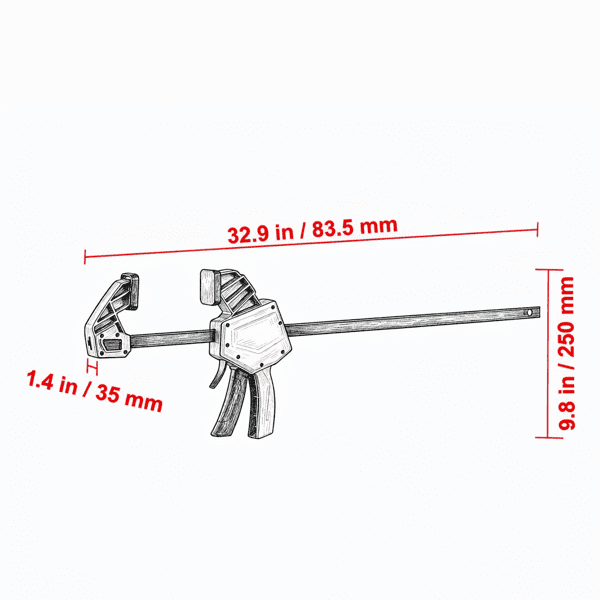 Bar Clamps for Woodworking, 2 Pack 24" One-Handed Clamp/Spreader, Quick-Change F Clamp with 300 lbs Load Limit, High-strength Plastic and Carbon Steel