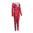 thumbnail image 2 of Pyjama Femme Imprimé de Noël Combinaison à Capuche en Flanelle avec Fermeture Éclair, 2 of 5