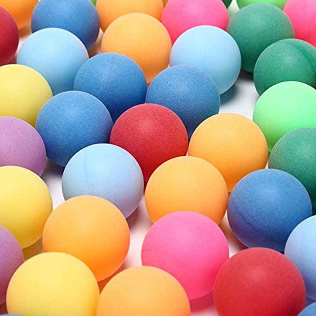 Qiopertar 100Pcs Colored Balls, 40mm Plastic Table Tennis Balls for Games, Bulk Entertainment Balls for Party Events, Advertising Promotions