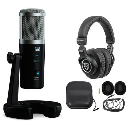 Presonus Revelator USB Studio Recording Podcasting Microphone+Stand+Headphones