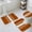 Orange, variant on Yellow White Stripe Bath Mat 3 Piece Bathroom Rug Set, Modern Rustic Vertical Striped Non Slip Bath Rug Contour Mat and Toilet Lid Cover, Absorbent Shower Mats Soft Bath Rugs and Mats Sets