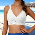 thumbnail image 2 of Hduncf Women Plus Size Bikini Top Twist Front Swimsuit Top Push Up Full Coverage Bathing Suit Trendy Swim Bra for Large Bust White S, 2 of 5