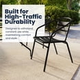 thumbnail image 6 of Flash Furniture 7 Piece Outdoor Patio Dining Set - 55" Tempered Glass Patio Table with Umbrella Hole, 6 Black Metal Aluminum Slat Stack Chairs, 6 of 14