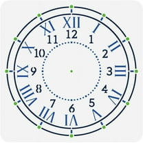Clock Face Stencil for Painting 11.8x11.8 inch Large Clock Pattern Drawing Template Reusable Numbers Roman Numerals Painting Stencil Plastic PET Clock Face Template for DIY Crafts for DIY