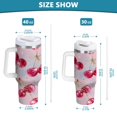 thumbnail image 3 of 30 oz Insulated Stainless Steel Tumbler Double Wall Stainless Steel Tumbler with 2-Way Drinking Watercolor Sparkling Cherries, 3 of 9