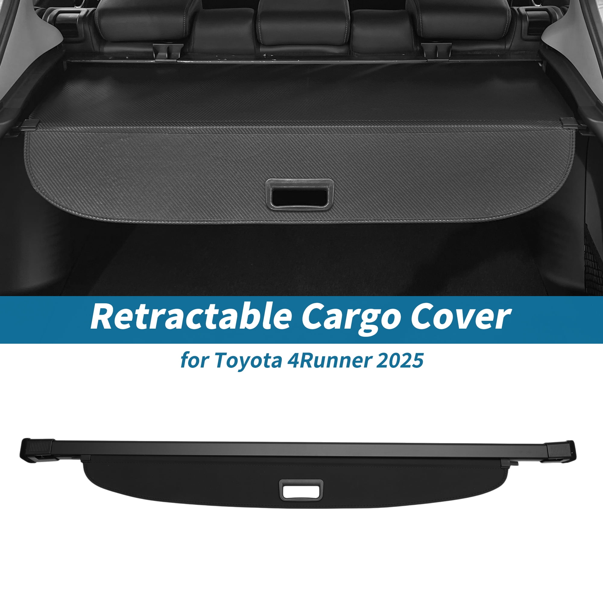 Unique Bargains Retractable Cargo Cover Gloss Black for Toyota 4Runner 2025