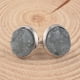 thumbnail image 1 of 1 par de pendientes de resina drusa de acero inoxidable 304, color gris, planos y redondos, para cartílago., 1 of 2