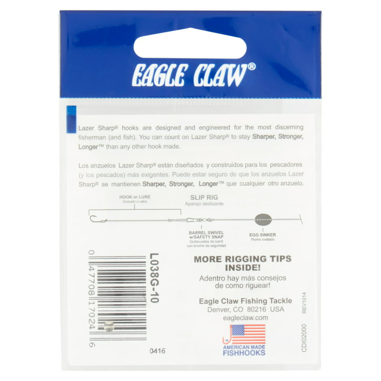 Eagle Claw LO38GH-10 Lazer Sharp Salmon Egg Hook