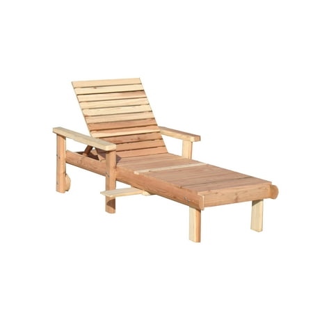 Beach Single Clear No Stain Redwood Outdoor Chaise