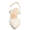 thumbnail image 4 of DADAWEN Women's Closed Pointed Toe Low Heels Slingback Pumps Kitten Heels Stylish White Wedding Party Prom Dress Shoes 7.5 US, 4 of 5