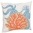 thumbnail image 2 of Applique Sea life / Coral Coastal Decorative Pillow Poly Filled, 18 by 18-Inch, 2 of 2