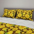 thumbnail image 2 of Sunflower Comforter & Sham Bedding Set, Continuous Pattern with Simplistic Cartoon Flowers, 3 pcs Duvet Set Microfiber Filling Quilt, 5 Sizes, Yellow Brown, by Ambesonne, 2 of 4