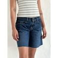 thumbnail image 6 of Michellecmm  Womens Knee Length Denim Shorts Loose Raw Hem Bermuda Shorts, 6 of 8