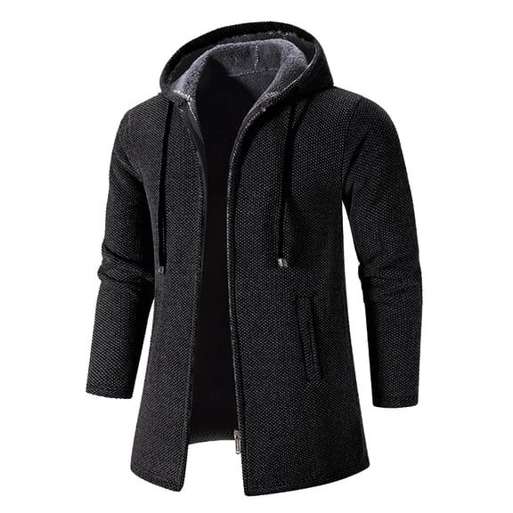 Caqnni Men's Wool Peacoat Classic Winter Coat Jacket 3XL (Grey,L)