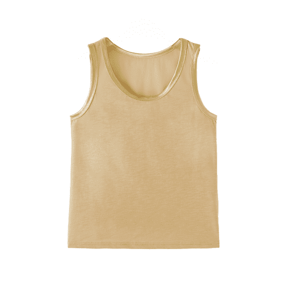 Olyvenn Fashion Womens Casual Tops Women's Tank Tops Crop Tops for Women U Neck Sleeveless Tank Tops Basic Cropped Tops Sports Gold L