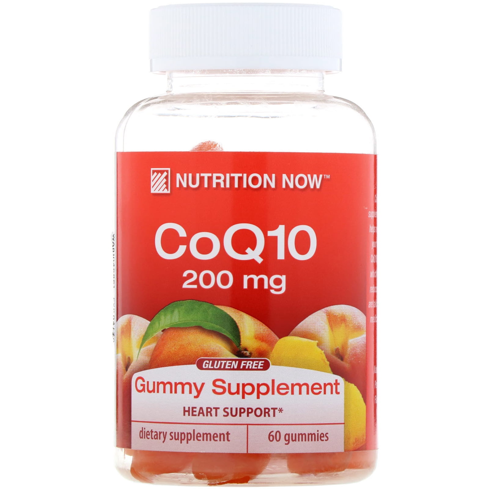 Nutrition Now CoQ10 Gummy Vitamins for Adults Peach 60 Gummies
