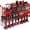 Red, variant on EDX Heavy Duty 4-Tier Power Tool Organizer Wall Mount, Garage Storage Rack with 8 Built-in Drill Holders and 4 AC Outlets, Ideal for Workshop, Tool Room, and Home Garage, 600 LBS Capacity, Black