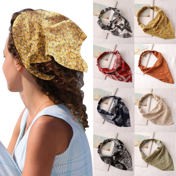 Head Scarf for Women LSQii Retro Triangle Kerchief Sweet Floral Print Boho Hair Bandanas Head Wrap for Vacation Travel Beach Leisure 2026 2026