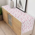 thumbnail image 4 of Pink Floral Table Runner - 60 Inch Long, Kitchen Dining Table Runner Dresser Scarves, Retro Blossom Flower Botanical Country Farmhouse Decor for Coffee Tables Wedding Party Banquet, 4 of 8
