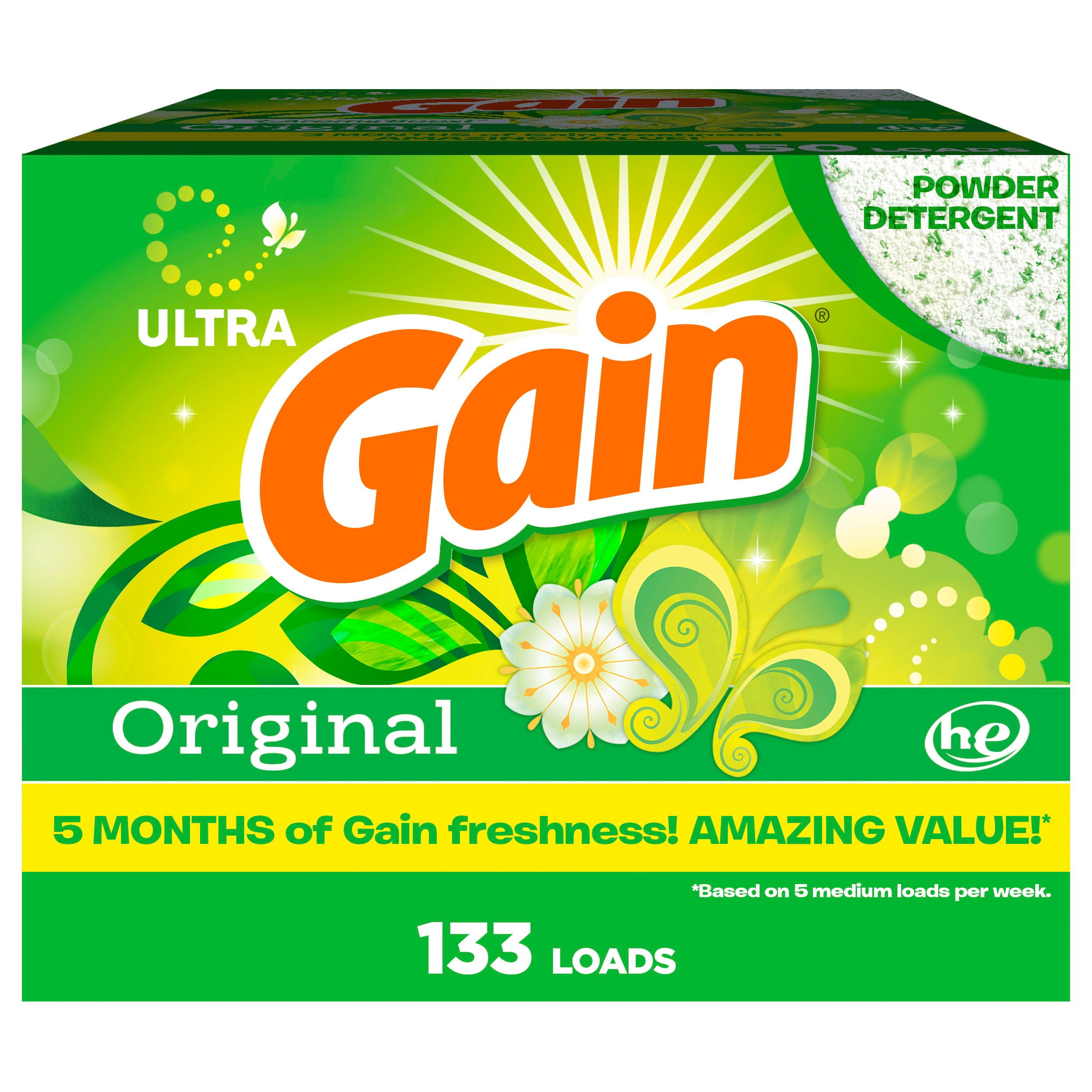 Gain Powder Laundry Detergent, Original Scent, 133 Loads, 3.4 KG