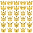 thumbnail image 6 of 30 Pack Small Princess Crown Cake Toppers , 3 Style, Princess Girls Women Birthday Bridal Wedding Royal Themed Party Cupcake Decorations Supplies Gold, 6 of 8