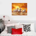 thumbnail image 4 of JEUXUS Modern Animal Print Artistic Seven Running White Horse Oil Painting on Canvas Contemporary Large Wall Poster Wall Mural Decoration 20x16in, 4 of 4