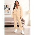 thumbnail image 5 of Women'S 2 Piece Outfits Casual Lapel Zip Sweatshirts and Wide Leg Pants Tracksuit Sets Color XL, 5 of 8