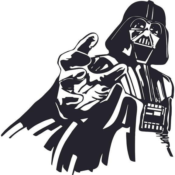 Darth Vader Star Wars Cartoon Character Wall Art Vinyl Sticker Design Decal Girls Boys Kids Bedroom Nursery Kindergarten Fun Home Children Room Decor Sticker Wall Art Vinyl Decor Size (30x27 inch)