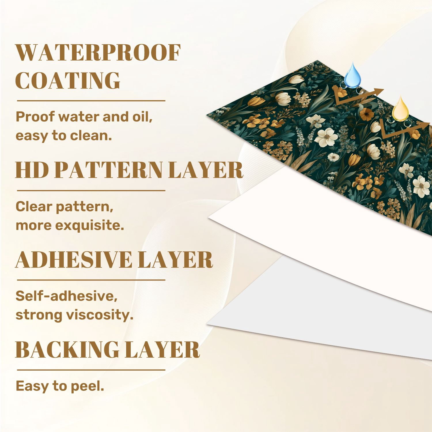 Boho Peel and Stick Wallpaper Vintage Floral Botanical Harmonious Earth Tones Contact Paper 17.7in x 9.8ft Wallpaper Removable Self Adhesive Wall Paper for Bedroom Nursery
