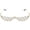 Gold, variant on Half Frame Rhinestones Glasses V Shape No Lens Crystal Sunglass Face Jewelry