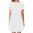 thumbnail image 3 of Robes Décontractées pour Femmes à Manches Courtes, Col Ras du Cou, Mini Robe T-Shirt Unie, Robe d'Été Ample Courte Droite avec Poches, 3 of 6
