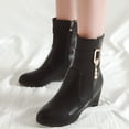 thumbnail image 2 of B91xZ Bottines pour Femmes Bottes de Combat Lacées, Noir 7, 2 of 5