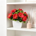 thumbnail image 4 of Artificial Peach Flower Decoration Fake Flower Small Potted Home Decoration Artificial Green Desktop Ornament Decoration, 4 of 6