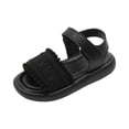 thumbnail image 2 of Fozruso Girls Sandals For Toddlers Soft Sole Casual Summer Shoes Breathable Comfortable Lightweight On Pure Color Footwear,Sizes 21 Little Kid 1-2 Years(Black), 2 of 5