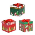 thumbnail image 1 of Dosaele 3pcs Christmas Gift Box Square Paper Candy Boxes Cartoon Xmas Decorations for Home  (Small Size), 1 of 6