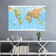 thumbnail image 2 of WCIC 84*59cm World Map Political Detailed Educational Poster Backdrop Wall Hanging Decoration, 2 of 6