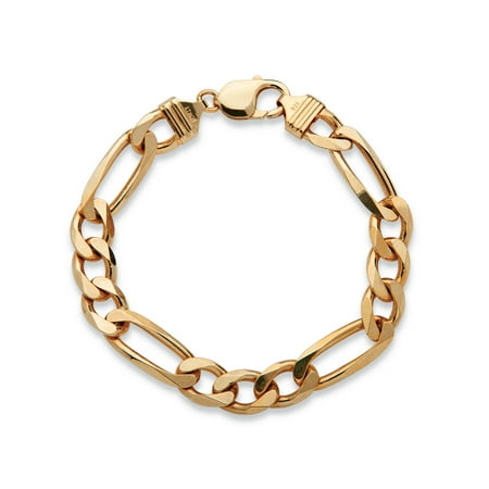 Men's Figaro-Link Chain Bracelet in 14k Yellow Gold over Sterling Silver 8.5" (10mm)