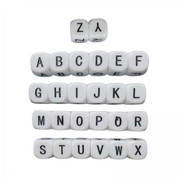Juego de dados de letras,Dados de letras acrílicas de seis caras,cuadrados de 16 mm,Juego de dados creativos D6,favores para juegos de fiesta,Dados rodantes grabados,divertidos juguetes de